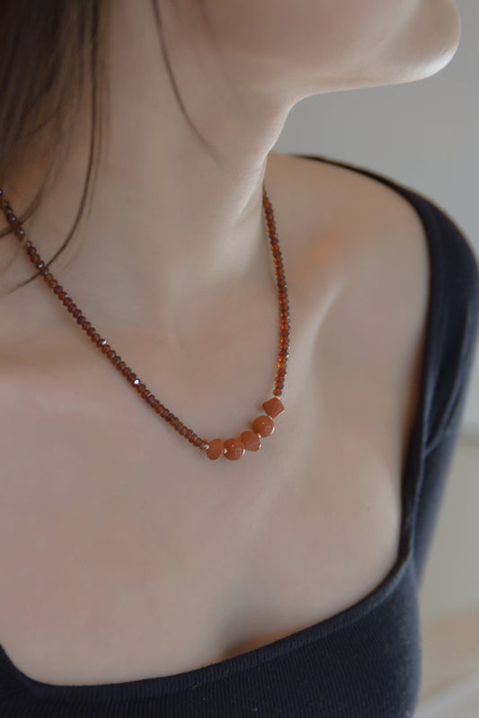 Searing Spark Necklace | Red Jasper Hessonite