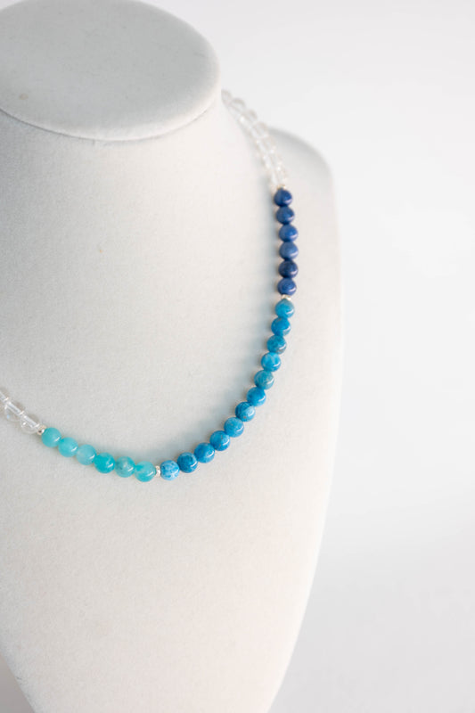 Seraphic Blue Serenity Necklace | Amazonite (AAA) Pacific Blue Apatite Dumortierite(AAA)