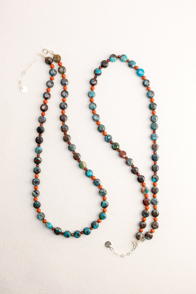 Red Fireworks Sky Necklace | Shattuckite Red Jasper Hessonite