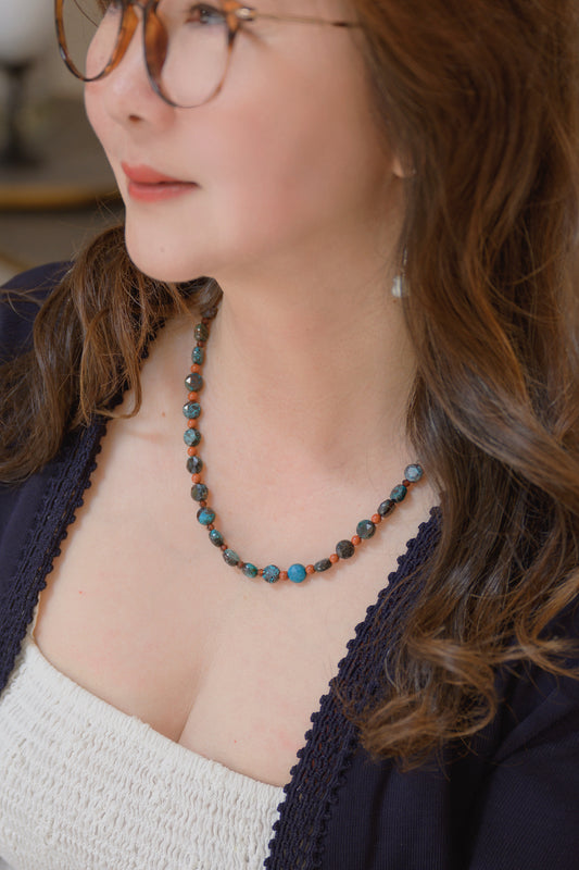 Red Fireworks Sky Necklace | Shattuckite Red Jasper Hessonite