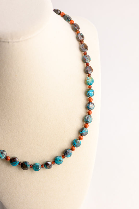 Red Fireworks Sky Necklace | Shattuckite Red Jasper Hessonite