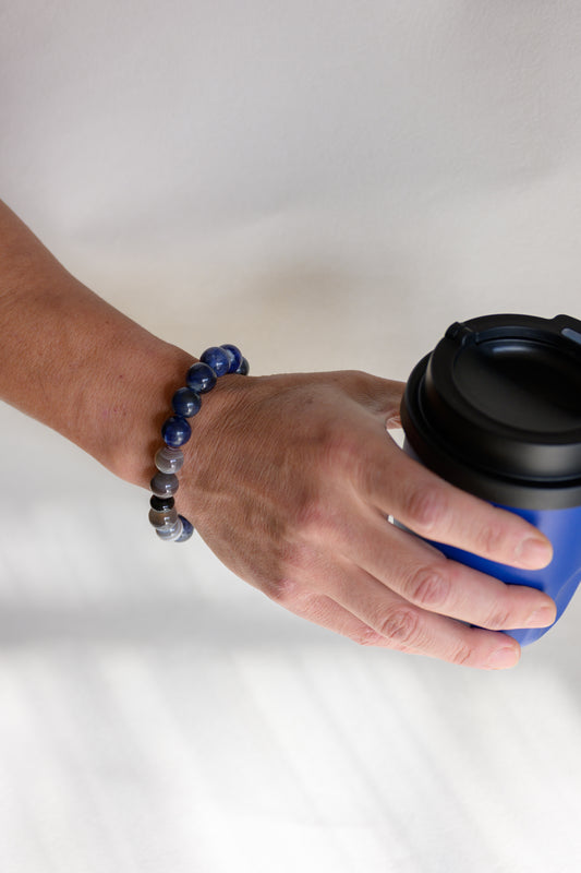 Visionary Spark Man Bracelet | Sodalite Botswana Agate Black Onyx