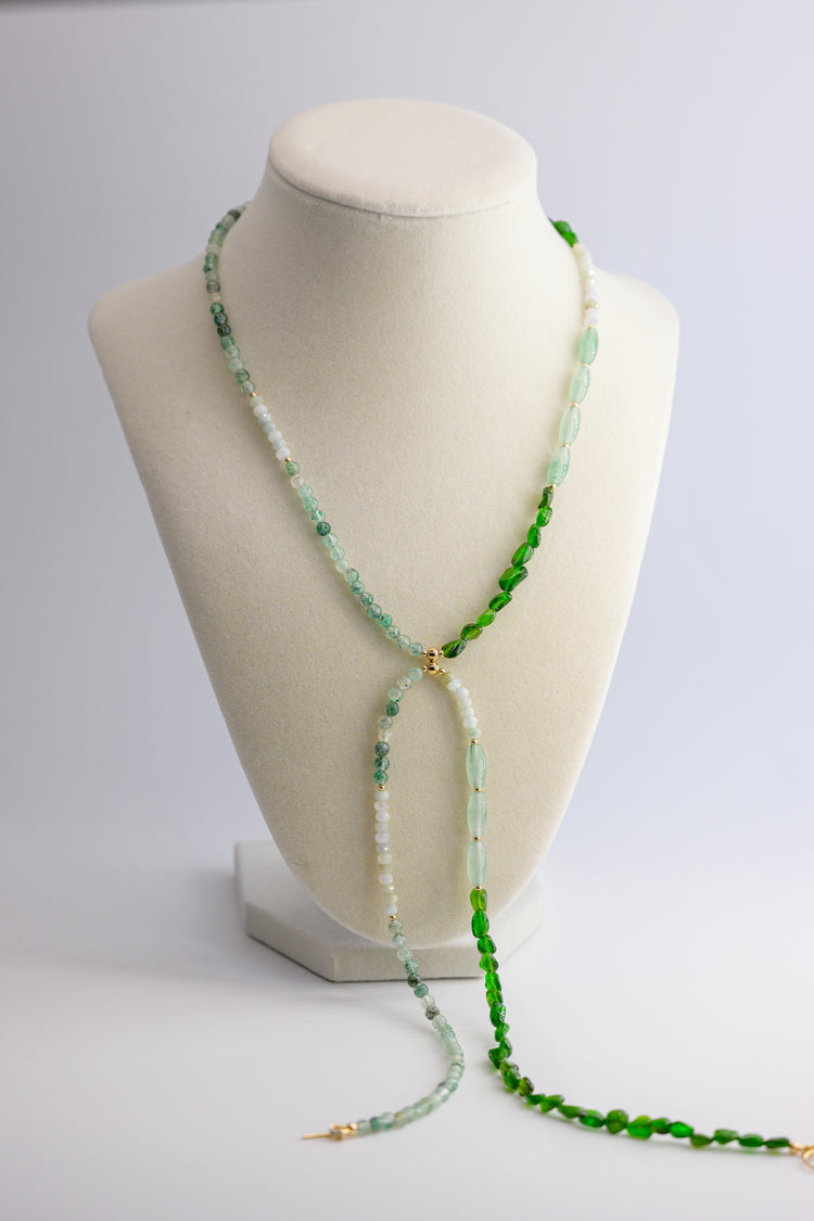 Springtide 7in1 Necklace Green Aventurine Chrome Diopside Burma Jade