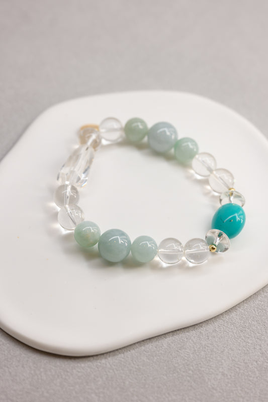 Thun Bracelet | Turquoise(AAA) Burma Jade(AA)