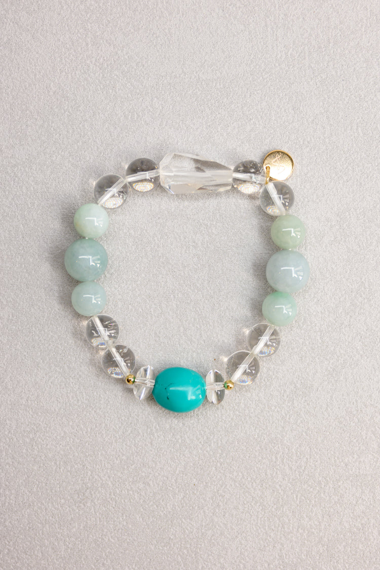 Thun Bracelet | Turquoise(AAA) Burma Jade(AA)