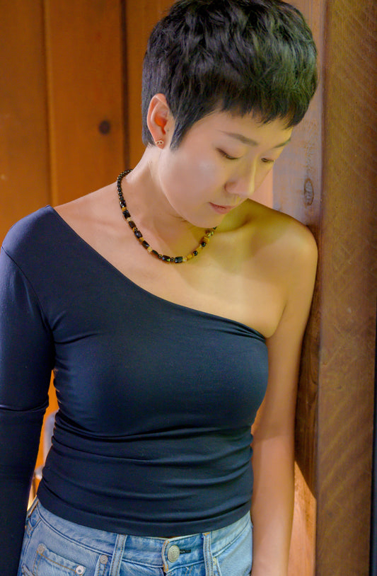 Solar Midnight Necklace | Black Obsidian Tiger Eye Black Onyx Citrine