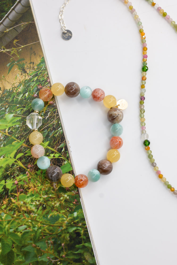 Tropical Spark Necklace | Tournaline Chrome Diopside (AAA) White Topaz