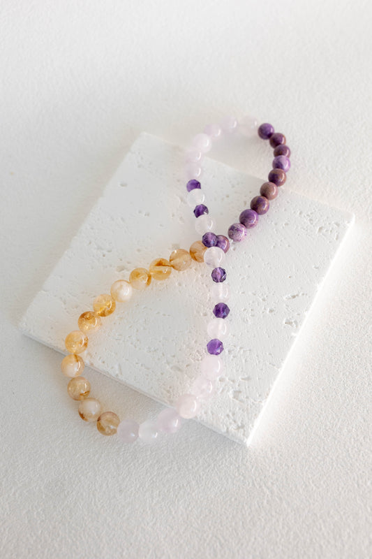 Violet Insight Double-lined Bracelet | Brazilian Purple Muscovite Amethyst(A) Citrine