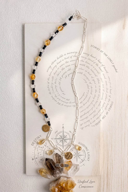 You Deserve Preference Necklace with Zia Charm | Citrine Black Spinel Rock Crystal