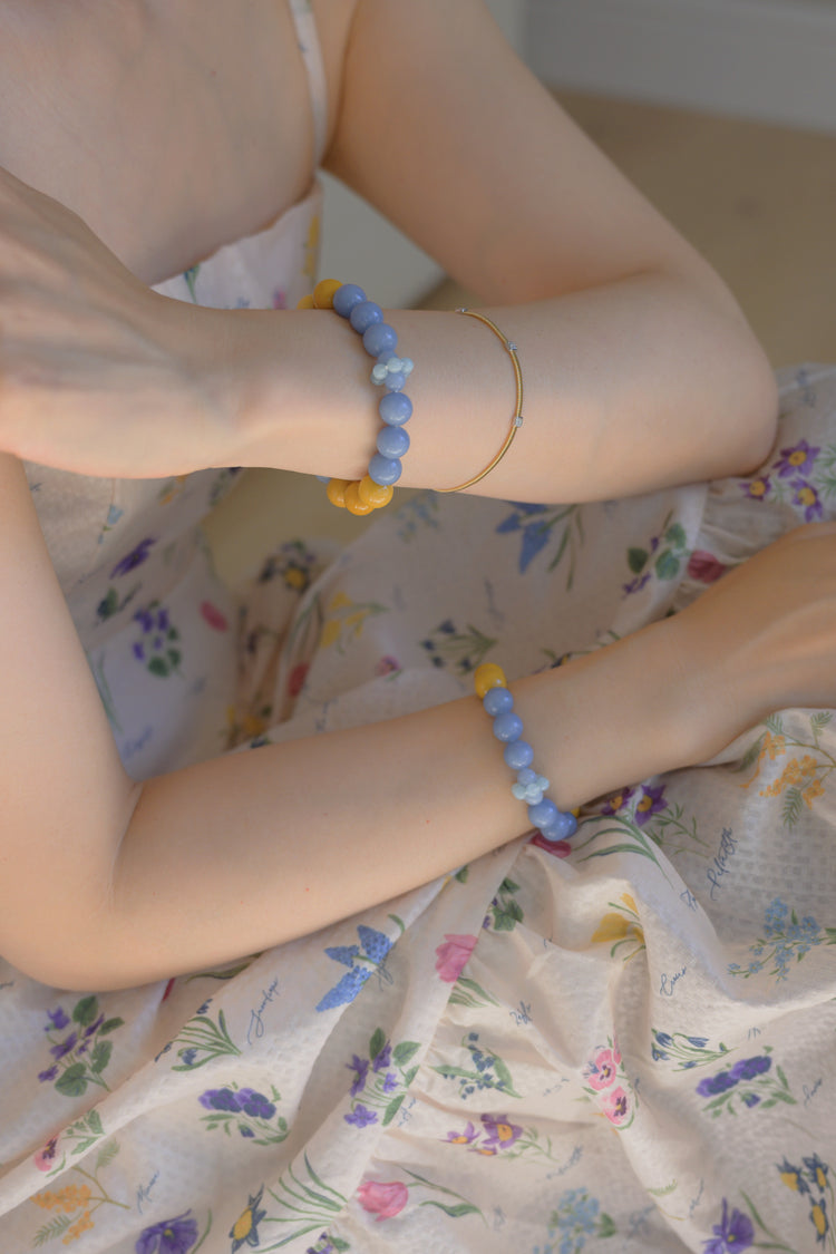 Visionary Spark Bracelet | Angelite(A) Yellow Mookaite Aquamarine