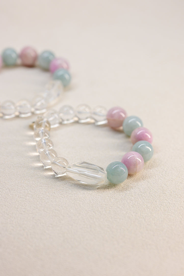 Visionary Spark Bracelet | Burma Jade(AA) Kunzite(AA) Rock Crystal Quartz(AA)