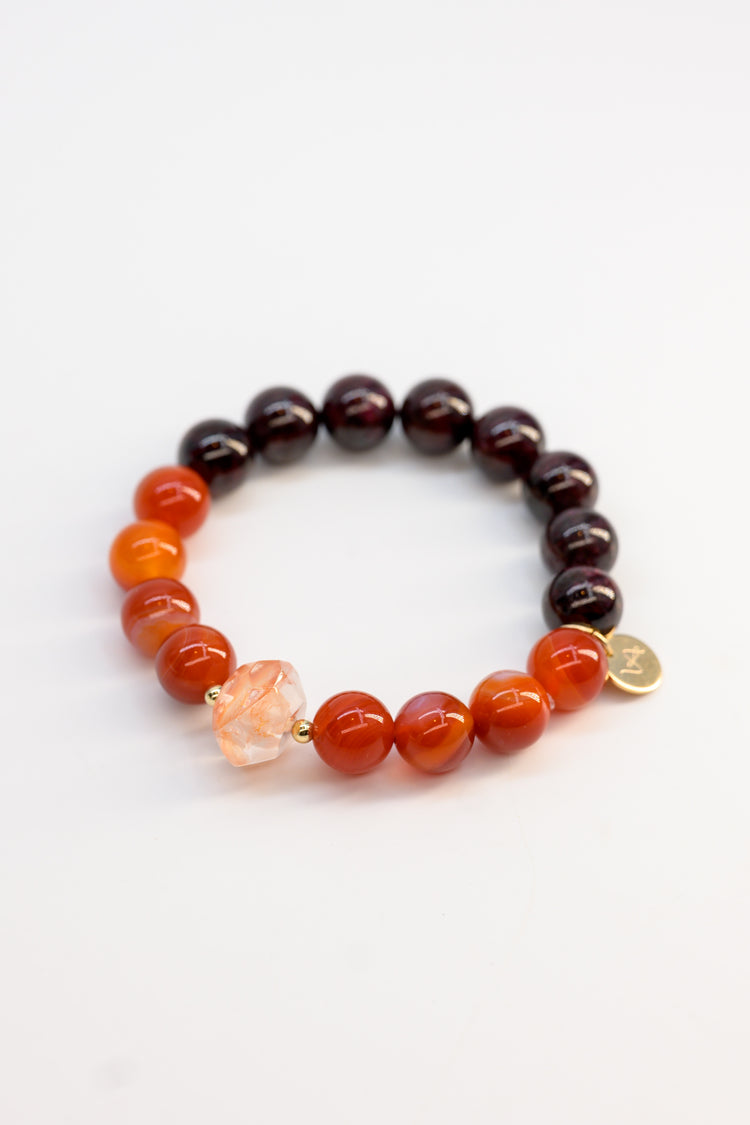 Fortune Flow Bracelet | Garnet(A) Red Rutilated Quartz Carnelian