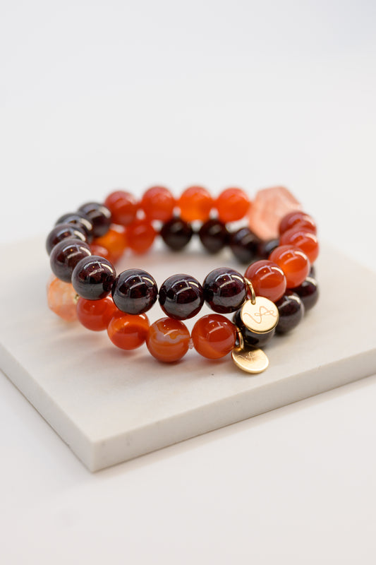 Fortune Flow Bracelet | Garnet(A) Red Rutilated Quartz Carnelian