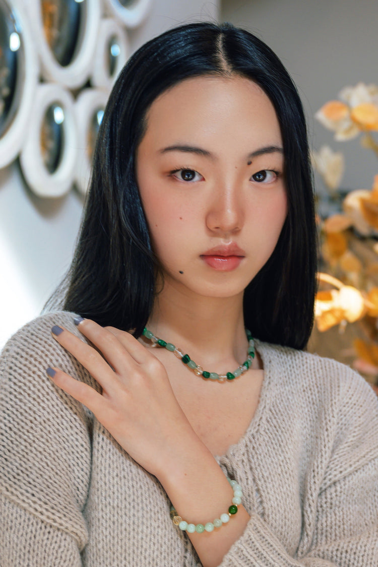 Botanical Bliss Necklace | Malachite Prasiolite Green Aventurine