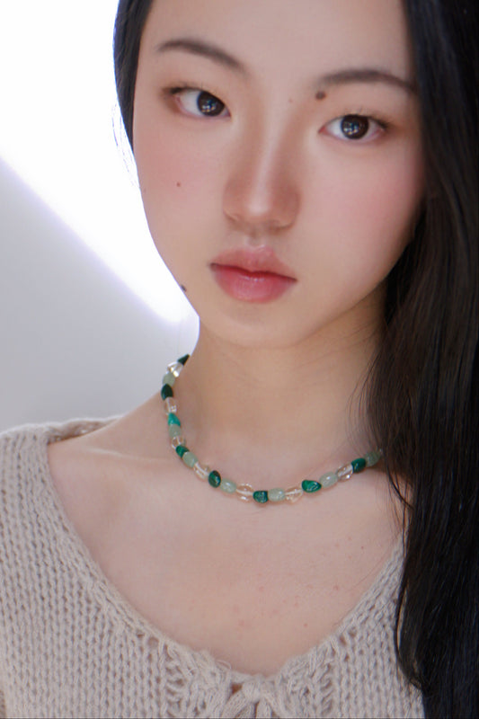 Botanical Bliss Necklace | Malachite Prasiolite Green Aventurine