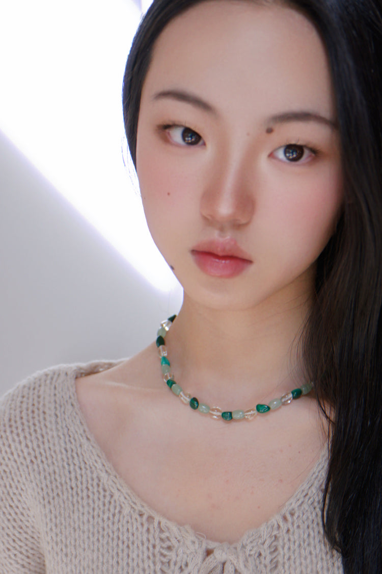 Botanical Bliss Necklace | Malachite Prasiolite Green Aventurine