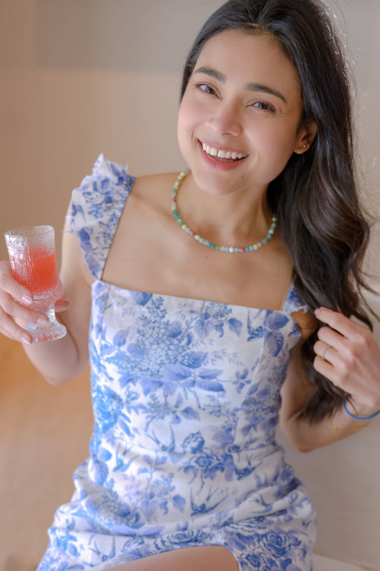 Lemon Glow Necklace| Lemon Chrysoprase Pink Tourmaline Green Aventurine (A) Blue Howlite