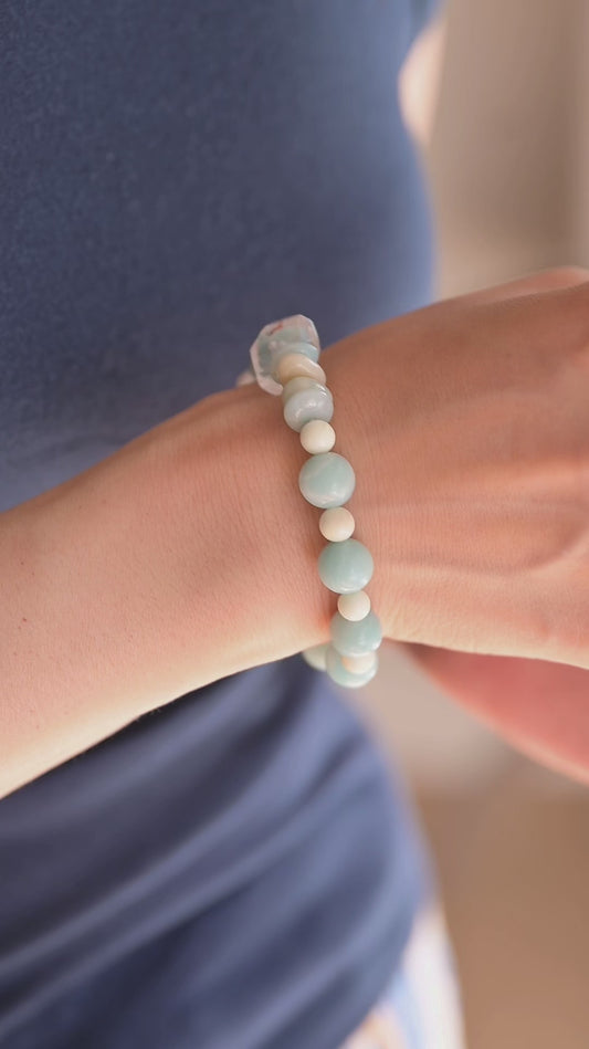 OnlyOne 1-4 Bracelet | Amazonite(AA) Red Rutilated Quartz Lemon chrysoprase