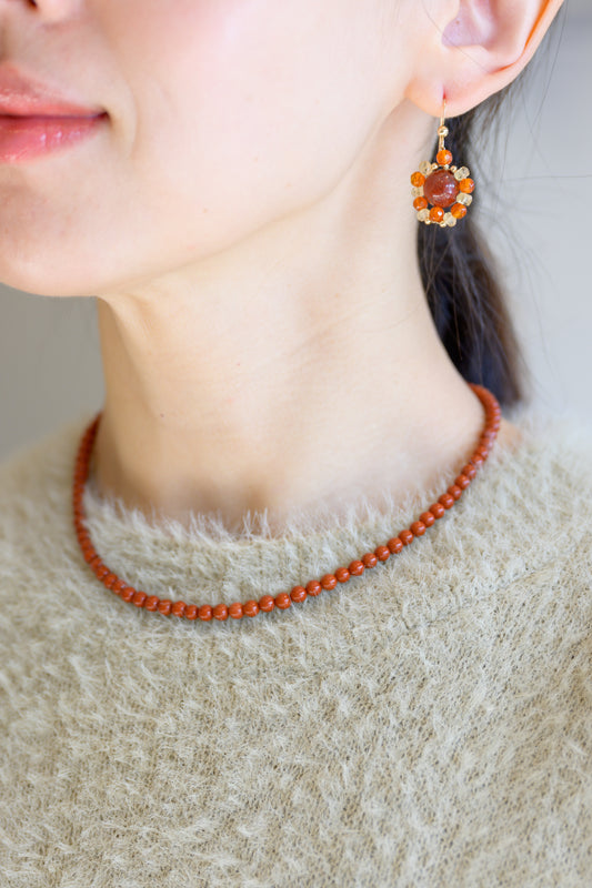 Red Lantern Bridge Necklace | Red Jasper(AA)