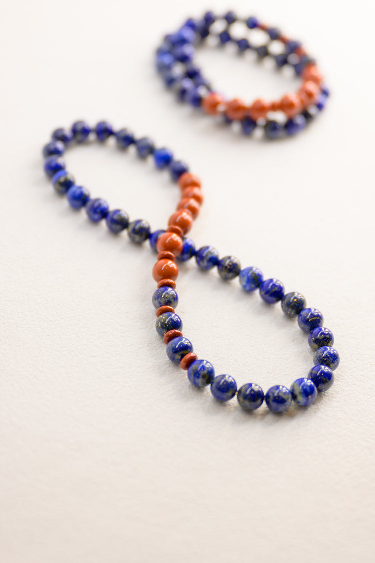 Blessed Moment Double-lined Bracelet | Lapis Lazuli Red Jasper(A)