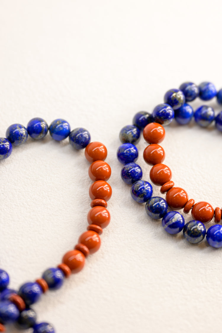 Blessed Moment Double-lined Bracelet | Lapis Lazuli Red Jasper(A)