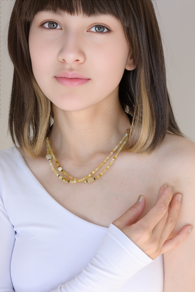 Stargazing 7in1 Yellow Opal Onyx Necklace