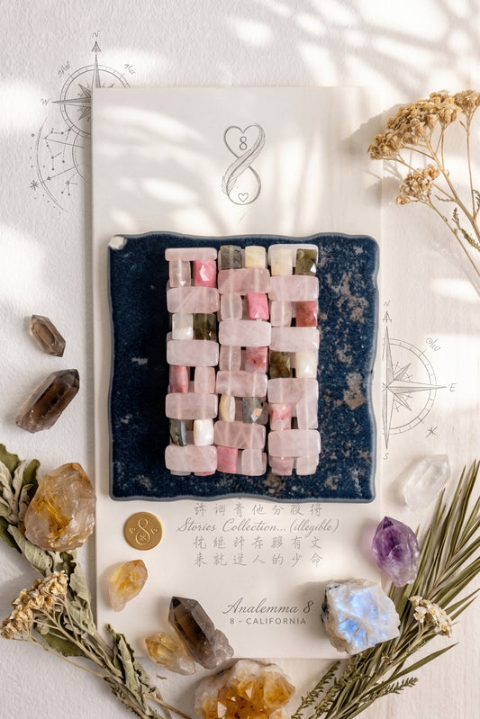 Taking It Slow Is The Best Settling Bracelet | Madagascar Rose Quartz (A) Rhodonite Labradorite White Moonstone