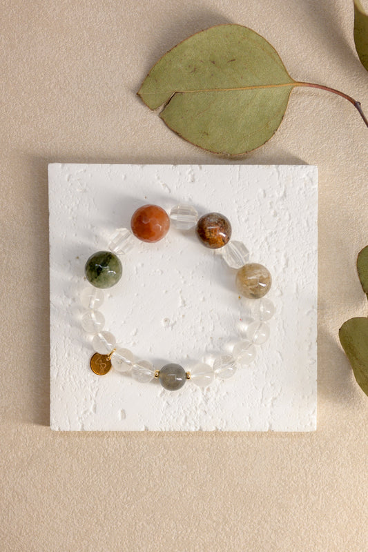 Four Seasons Bracelet | Rutilated Quartz Phantom Quartz Labradorite (AA) Rock Crystal