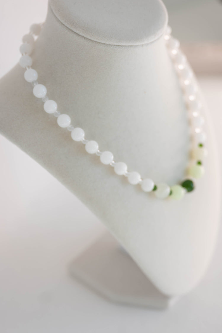 Alabaster Glade Necklace | Canada B.C. Jade(AA) White Jade New Jade Glow-in-dark Mexican Olive Green Aragonite