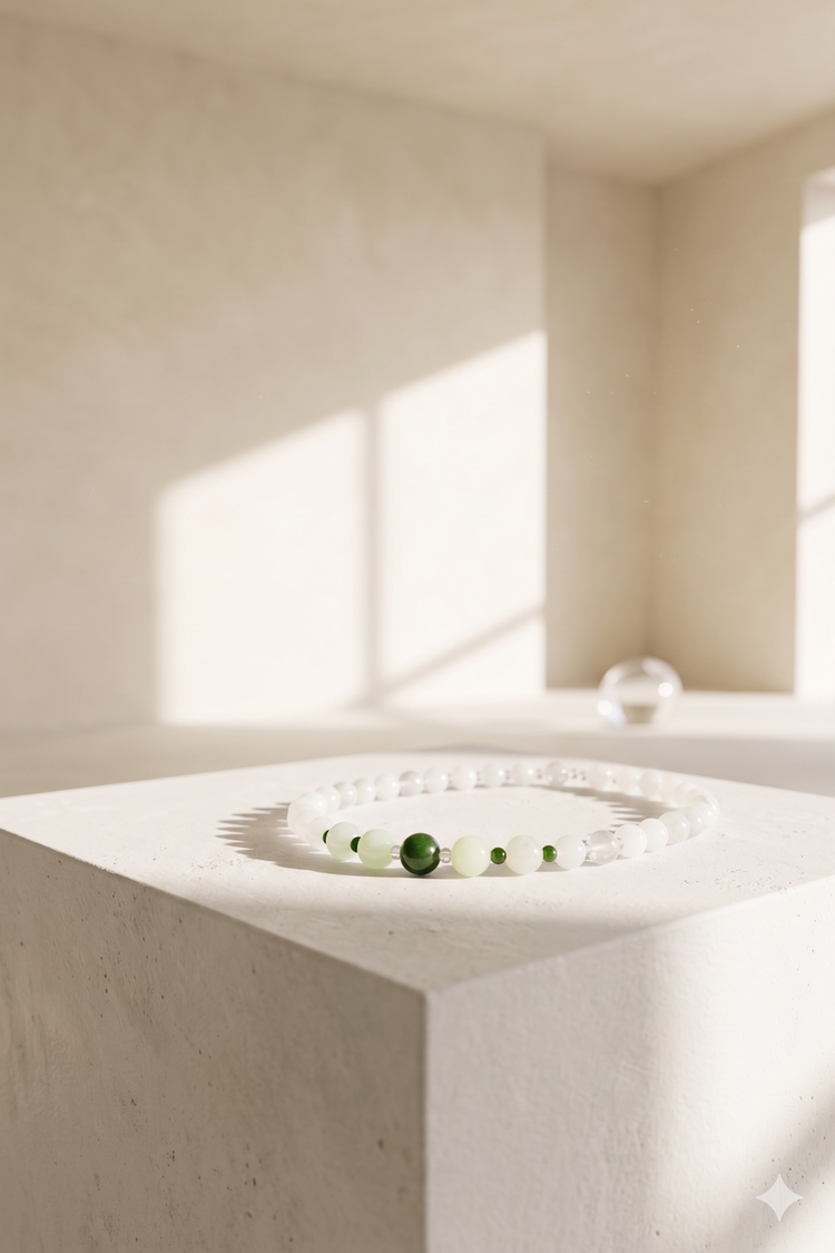Alabaster Glade Necklace | Canada B.C. Jade(AA) White Jade New Jade Glow-in-dark Mexican Olive Green Aragonite