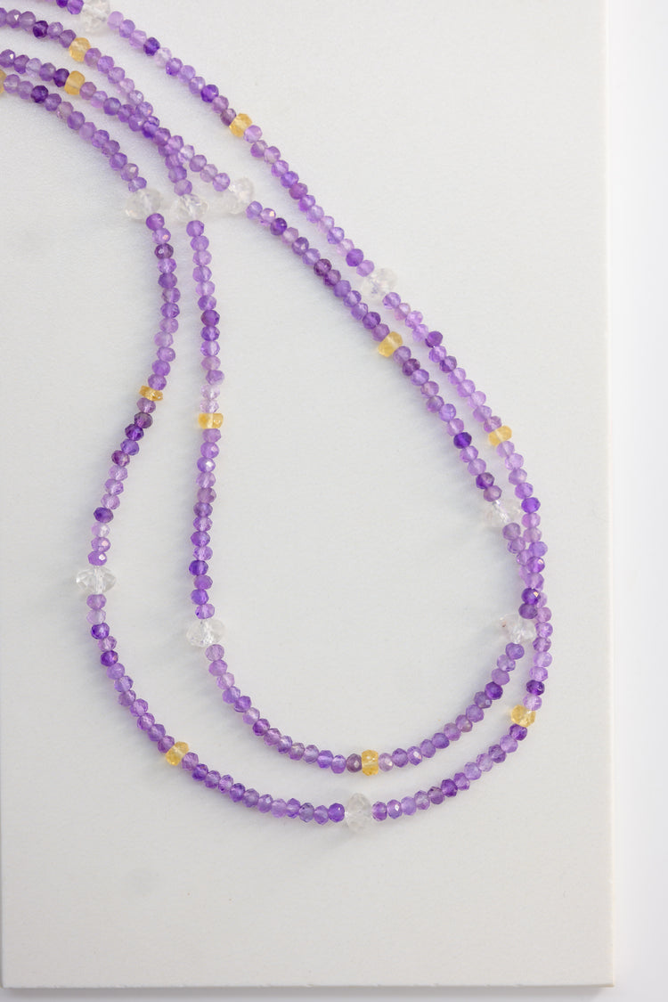 Basic1.0 | Amethyst Rock Crystal Citrine Necklace