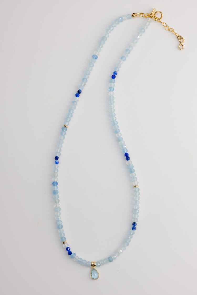 Aqua Sky Dream Aquamarine Necklace | Topaz Pendent