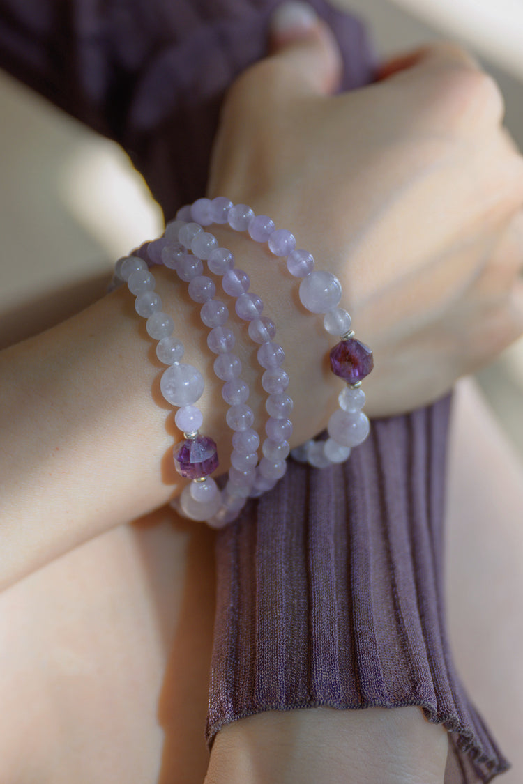 Visionary Spark Double-lined Bracelet | Lavender Amethyst Auralite-23