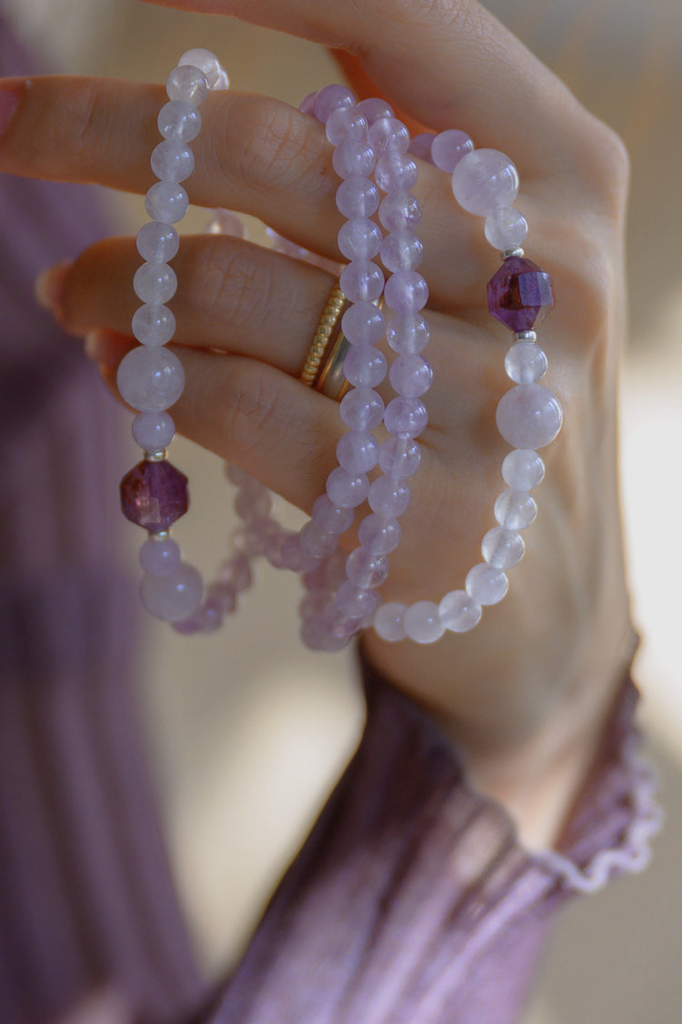 Visionary Spark Double-lined Bracelet | Lavender Amethyst Auralite-23