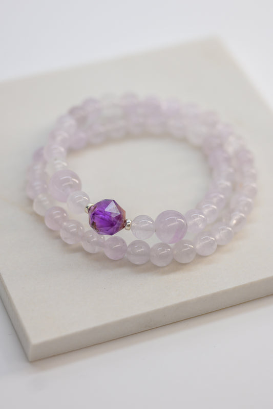 Visionary Spark Double-lined Bracelet | Lavender Amethyst Auralite-23