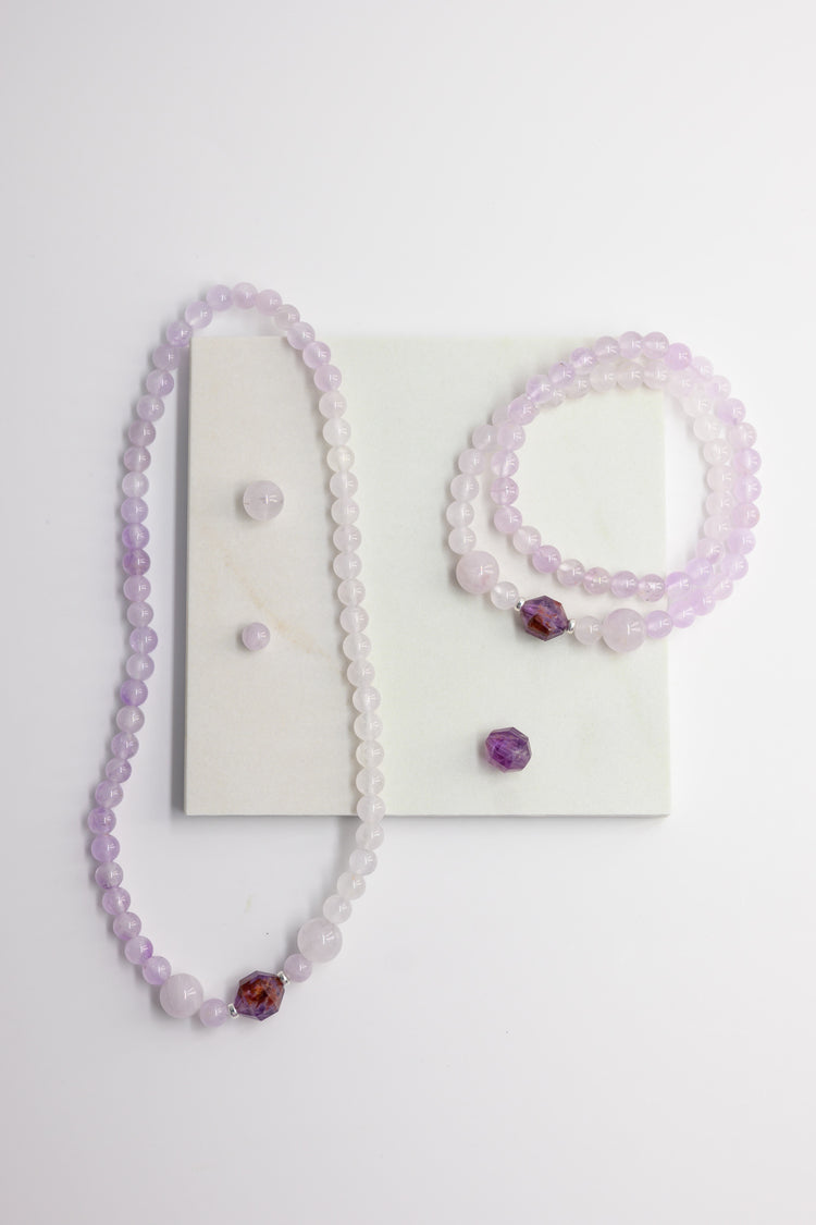 Visionary Spark Double-lined Bracelet | Lavender Amethyst Auralite-23