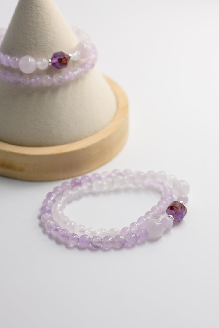 Visionary Spark Double-lined Bracelet | Lavender Amethyst Auralite-23