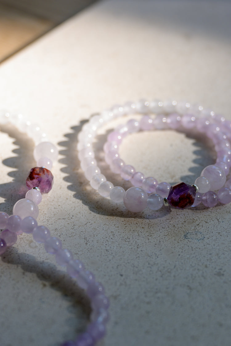 Visionary Spark Double-lined Bracelet | Lavender Amethyst Auralite-23