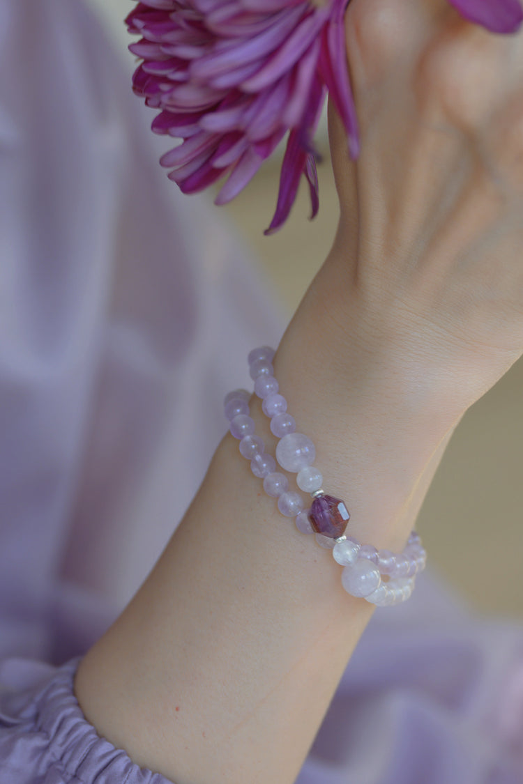 Visionary Spark Double-lined Bracelet | Lavender Amethyst Auralite-23