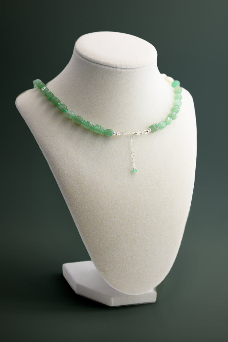 Blossom Canopy Necklace Green Aventurine Freshwater Pearl