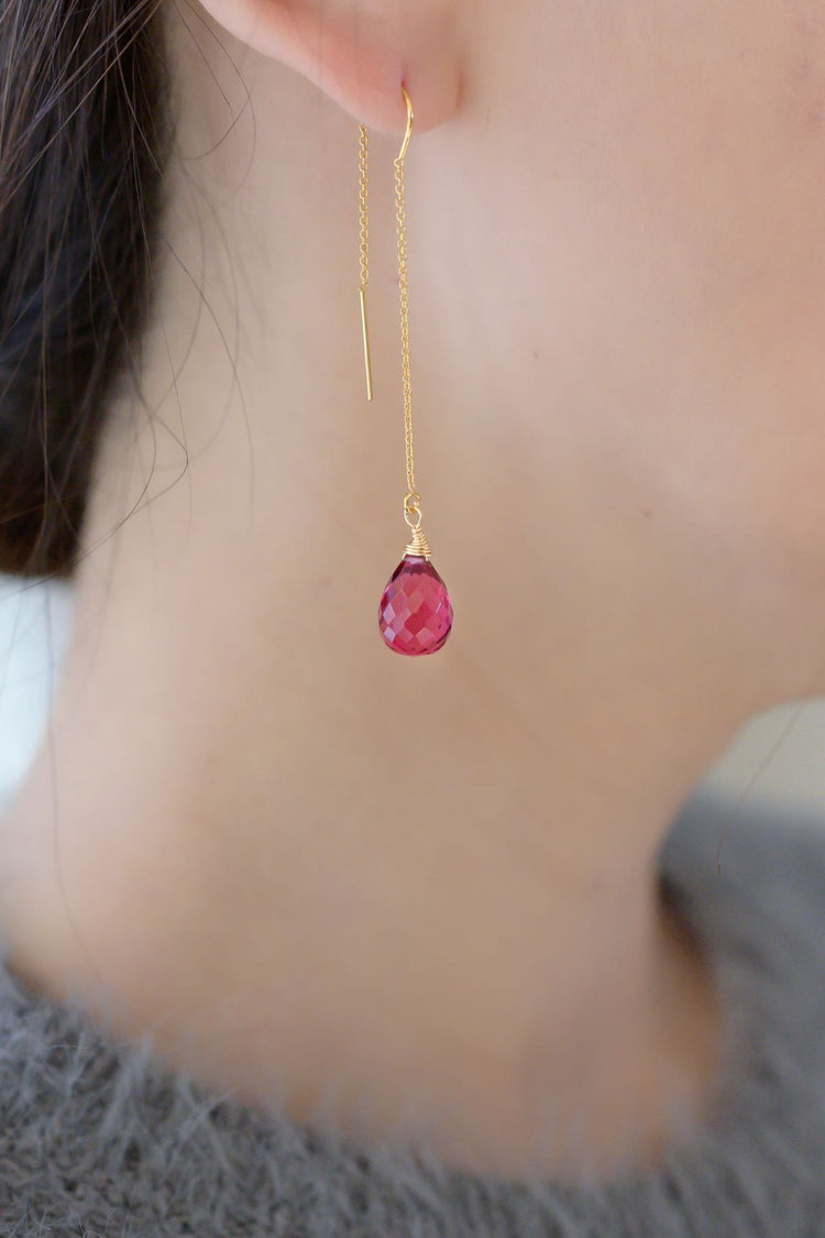 Cha-Cha Rubellite Drop Earrings