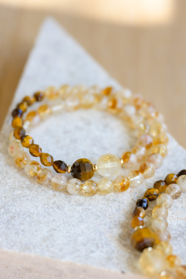 Golden Ambition Double-lined Bracelet | Golden Citrine Onyx Tiger Eye