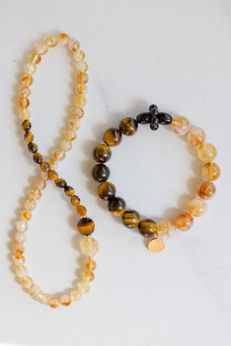 Golden Ambition Double-lined Bracelet | Golden Citrine Onyx Tiger Eye