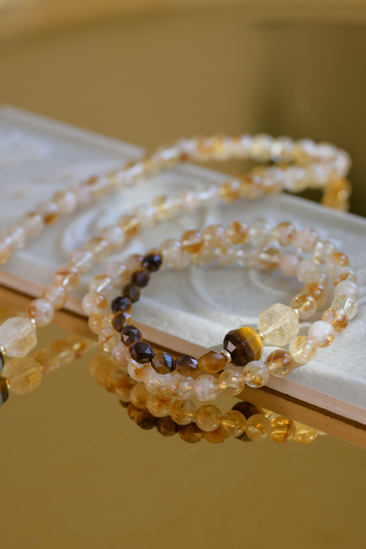 Golden Ambition Double-lined Bracelet | Golden Citrine Onyx Tiger Eye