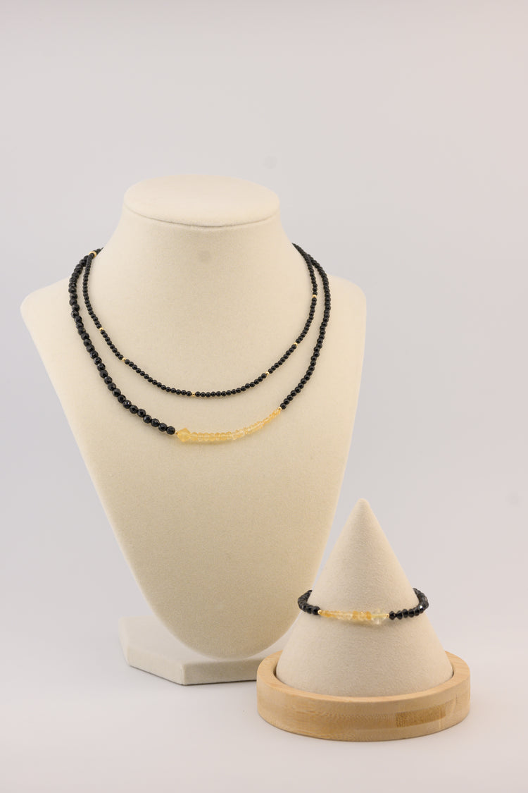 Comet's Tail (Make a Wish) Citrine Onyx Spinel Jewelry Set