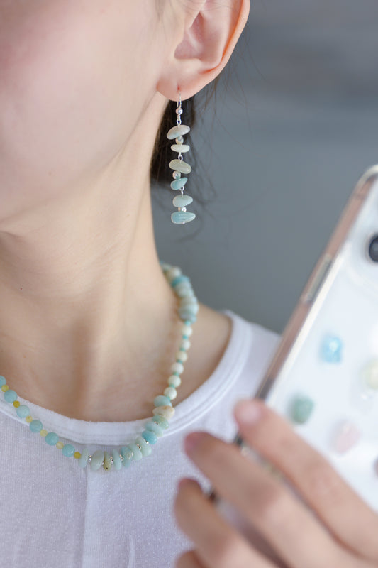 Courage Earrings with Amazonite