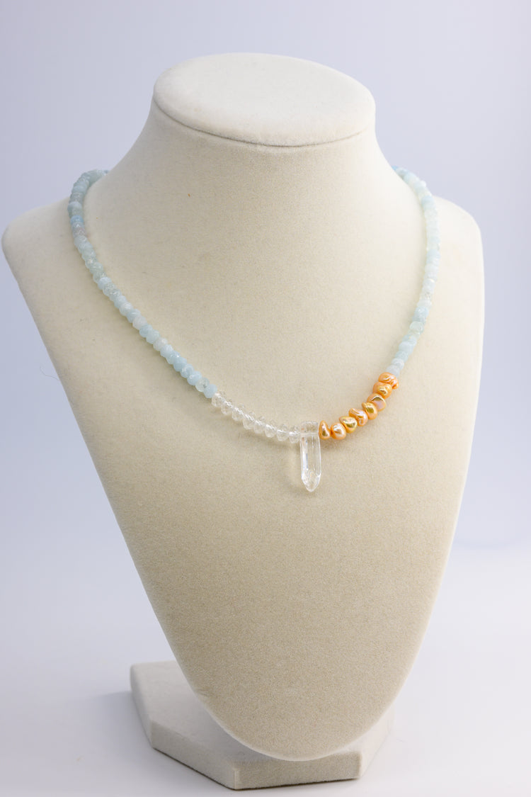 Crystal Clear Shores Necklace | Aquamarine Rock Crystal