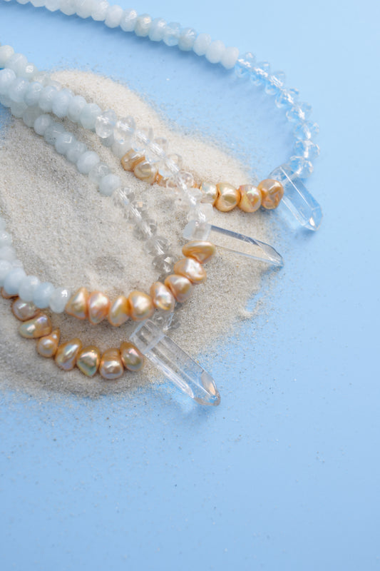 Crystal Clear Shores Necklace | Aquamarine Rock Crystal