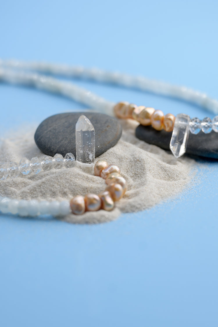 Crystal Clear Shores Necklace | Aquamarine Rock Crystal