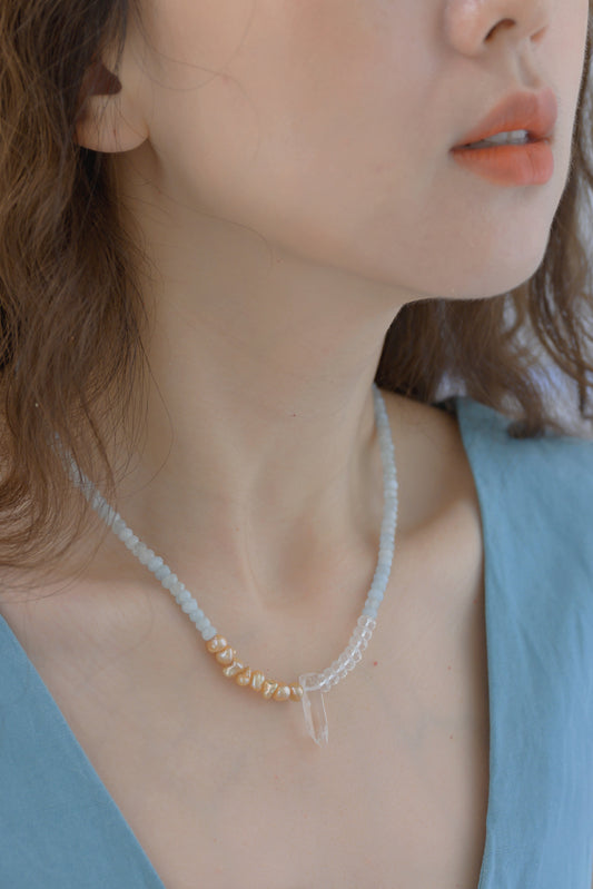 Crystal Clear Shores Necklace | Aquamarine Rock Crystal